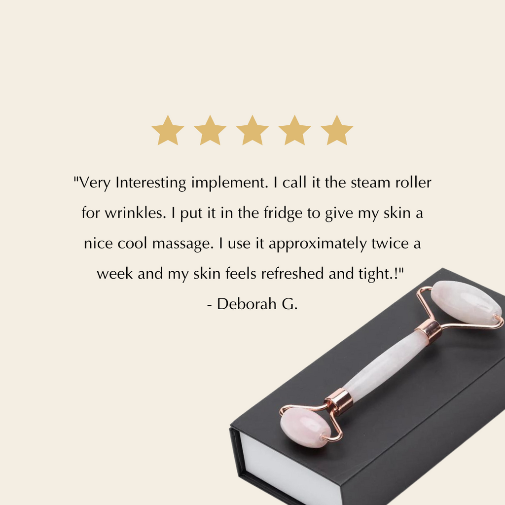 Rose Quartz Facial Roller – Dual-Ended Beauty Tool for Calming, Cooling & Skin Radiance